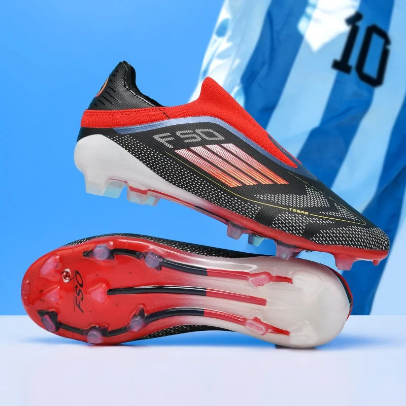 New Men Soccer Shoes Match Adult Long Spikes Non Slip Football Boots Sport Boys Training Outdoor Cleats Breathable Comfortable