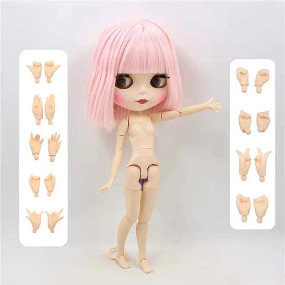 ICY DBS Blyth Doll short pink hair matte face joint body white skin long hair 1/6 bjd anime toy