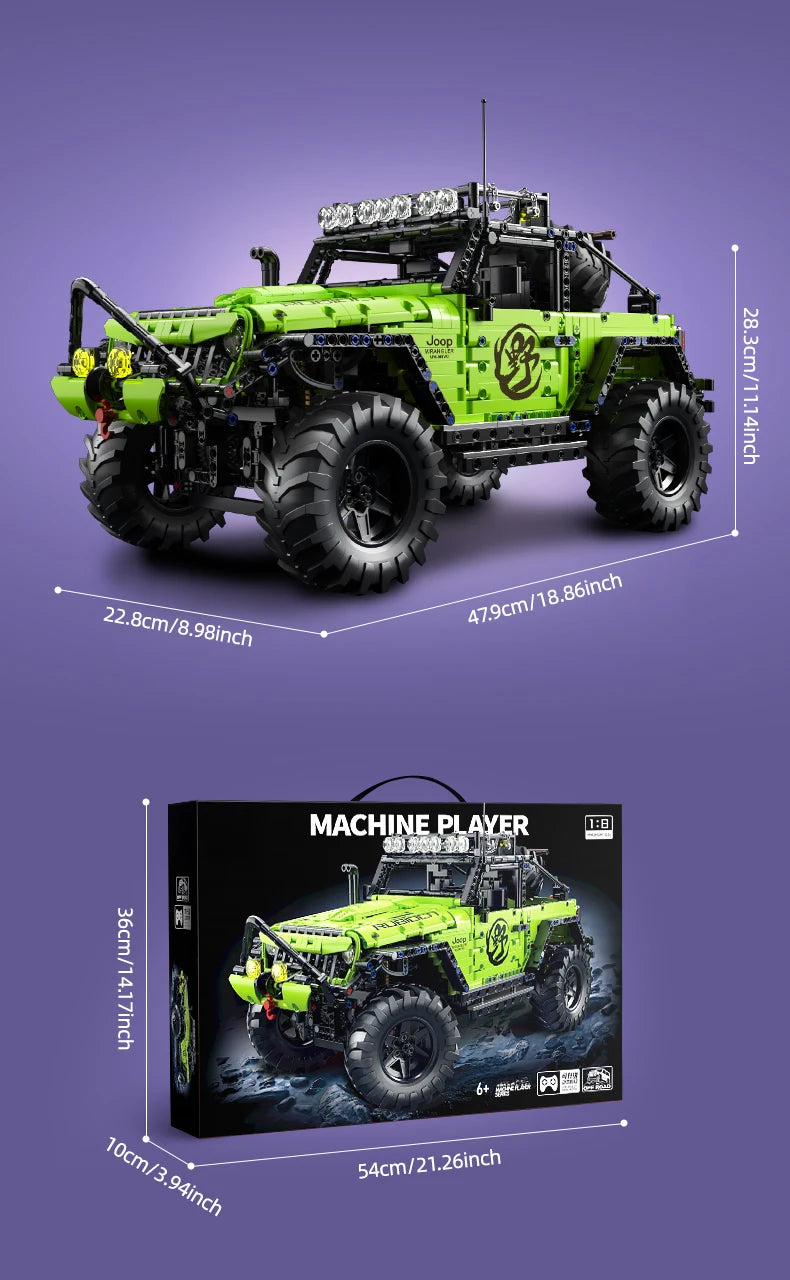 KAVOWORLD 2357PCS 1:8 MOC Technical Heavy Duty Off-Road Racing Trucks Car Building Blocks 4x4 DIY Assembly Vehicle STEM Toy Gift