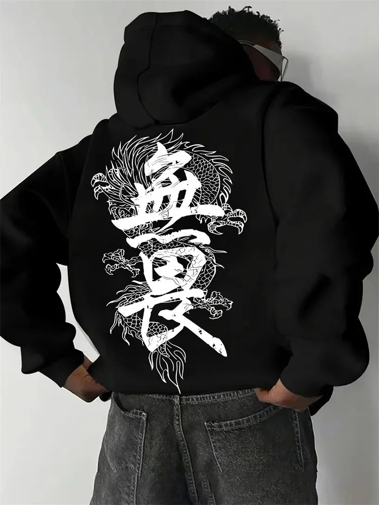Dragon Graphic Fleece Hoodie