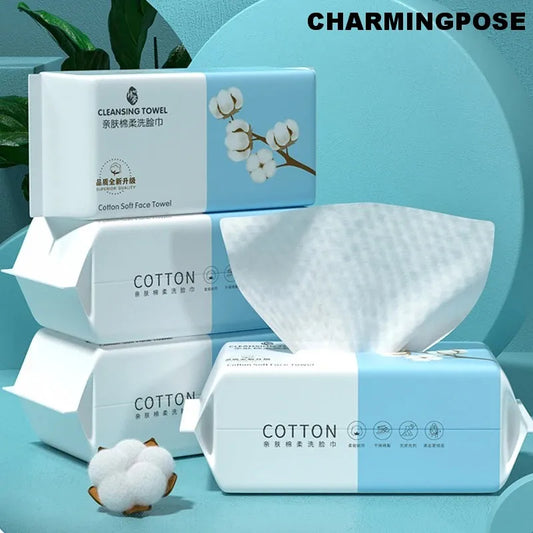 Disposable Cotton Face Towels – 100 Count