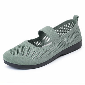 Casual Shoes For Women Flying Woven Women's Shoes Breathable Women Hollow Out Soft Bottom Mom Shoes - TRYSHOPPY