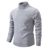 Men's Turtleneck Pullover Sweater Fashion Solid Color Fleece Lined Knitted Long-sleeved Top Clothing - TRYSHOPPY