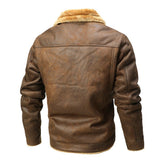Fur-trimmed Lapel Jacket For Men, Winter Fleece-lined Coat - TRYSHOPPY