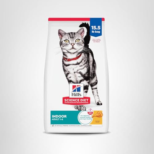 Hill's Science Diet Indoor, Adult 1-6, Easy Litter Box Cleanup, Dry Cat Food, Chicken Recipe, 15.5 lb Bag