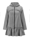 Autumn-style Hoodie With Wooden Earflaps Slanted Hem And A Hat - TRYSHOPPY