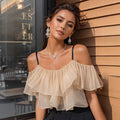 French-style Strap Off-shoulder Top For Women - TRYSHOPPY