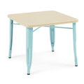 Delta Children Bistro Kids Play Table - Ideal for Arts & Crafts, Snack Time, Homeschooling, Homework & More, Aqua Metal/Natural Birch