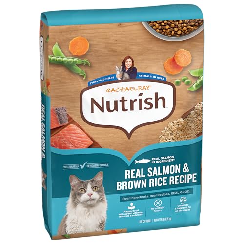 Nutrish Rachael Ray Dry Cat Food Real Salmon & Brown Rice Recipe, 14 lb. Bag