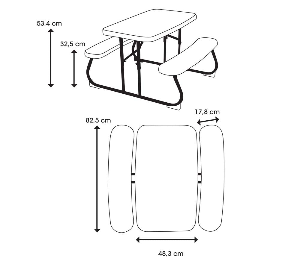 LIFETIME 280094 Kid's Picnic Table, Size 1, Almond