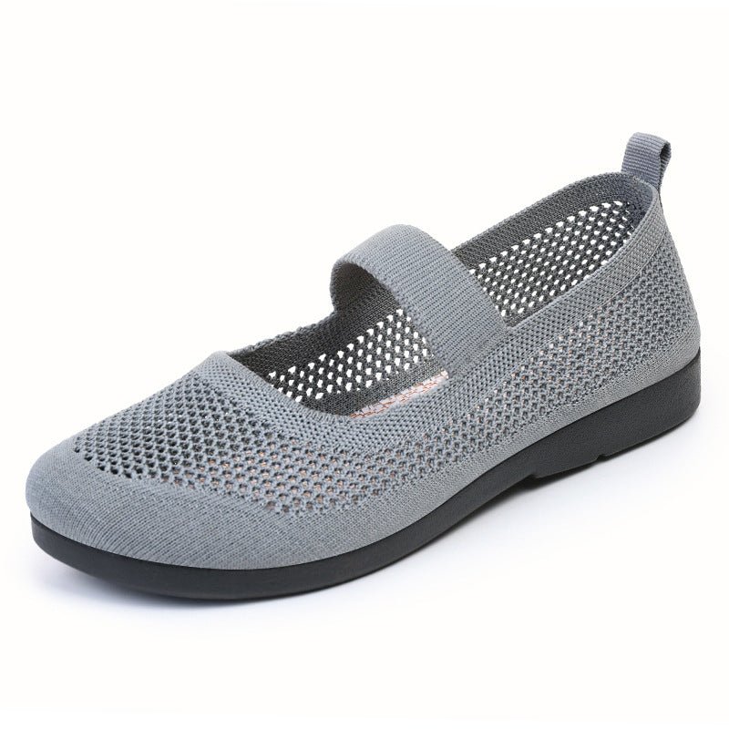 Casual Shoes For Women Flying Woven Women's Shoes Breathable Women Hollow Out Soft Bottom Mom Shoes - TRYSHOPPY