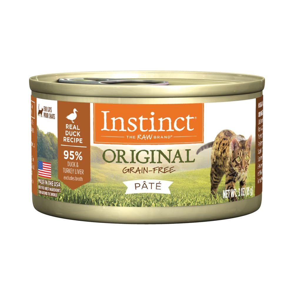 Instinct Original Pate Wet Cat Food, Grain Free Recipe - Real Duck, 3 Ounce (Pack of 24)