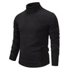 Men's Turtleneck Pullover Sweater Fashion Solid Color Fleece Lined Knitted Long-sleeved Top Clothing - TRYSHOPPY