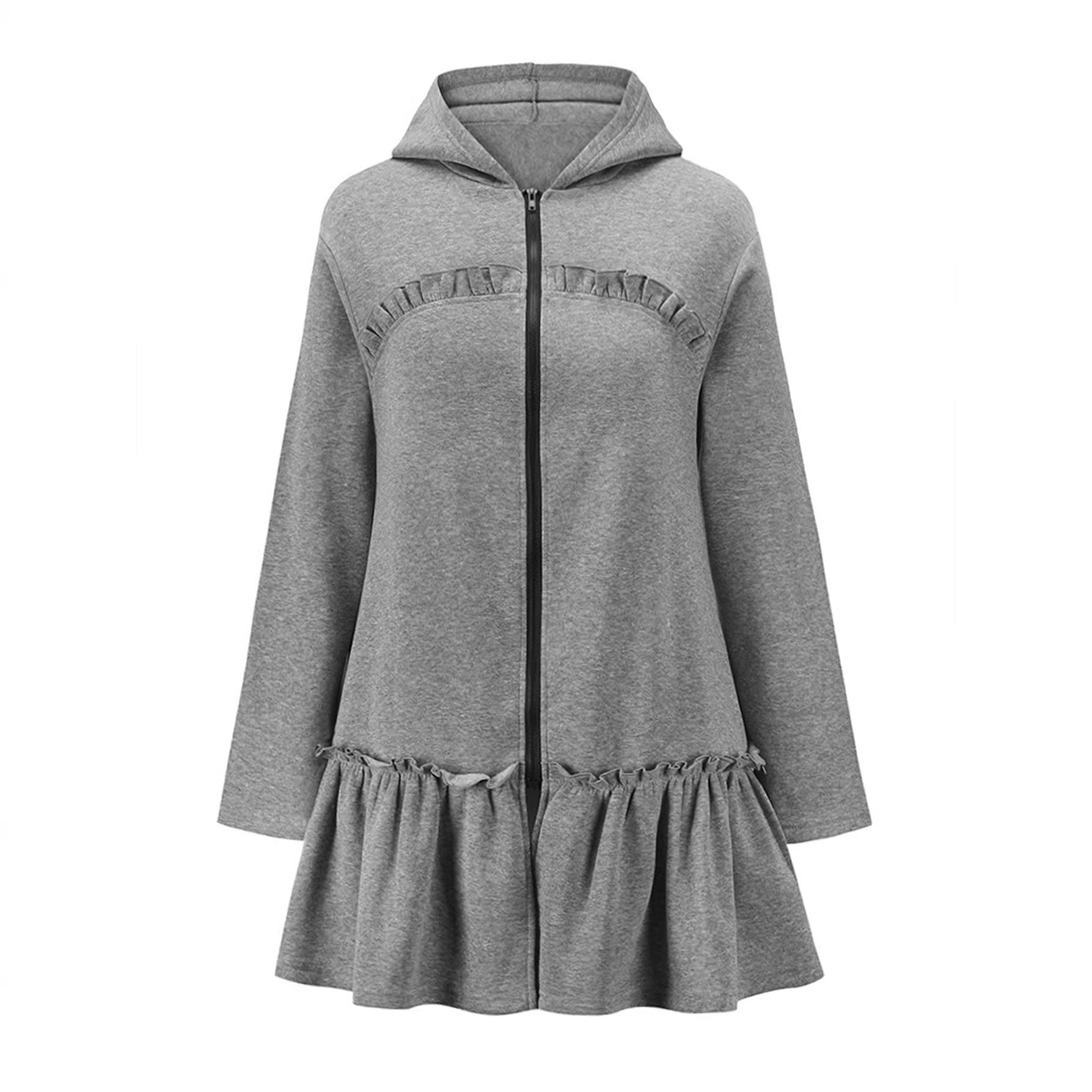 Autumn-style Hoodie With Wooden Earflaps Slanted Hem And A Hat - TRYSHOPPY