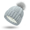 Winter Knitted Hats Fashion Stretchy Lined Skull Hats For Women Faux Fur Pom Pom Hat Keep Warming Beanie Hat - TRYSHOPPY