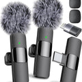 Mini Mic Pro (Latest Model) - Wireless Mini Microphone for iPhone, iPad, Android - 2 Pack Lavalier Microphone for Video Recording - iPhone Mic Crystal Clear Recording with USB-C for Content Creators