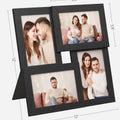 SONGMICS Collage Picture Frames, 4x6 for Wall Decor, Multi Family Photo for Gallery Decor, Hanging Display, Set of 4, Ink Black URPF25BK