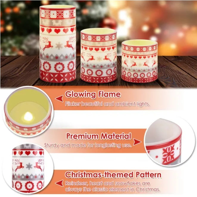 3PC Christmas Flameless LED Candles