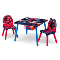 Delta Children Marvel Spider Man Kids Table Set with Storage (2 Chairs Included) Greenguard Gold Certified, Onesize, Blue/Red