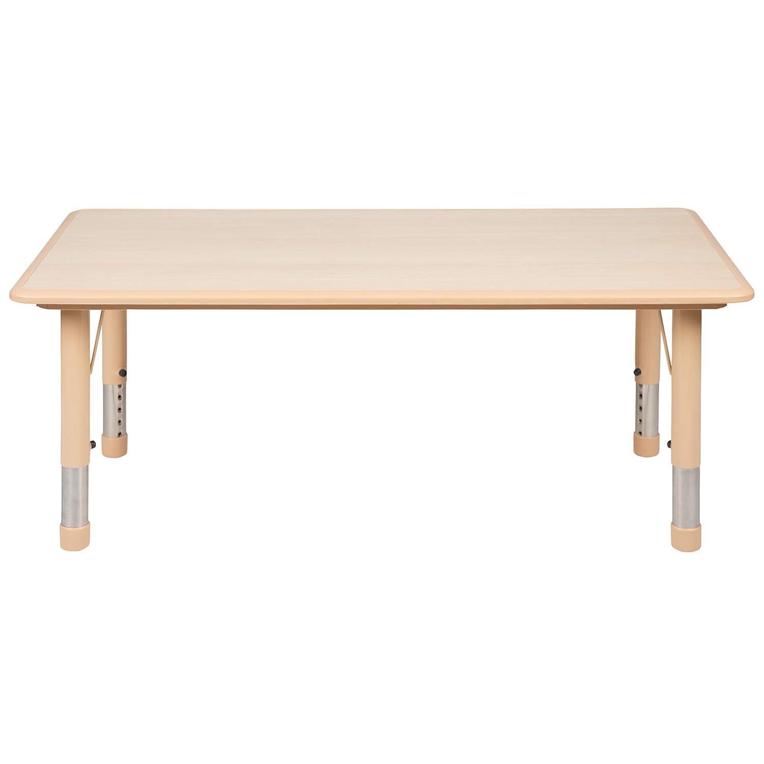 Flash Furniture Wren Adjustable Classroom Activity Table for School and Home, Plastic Activity Table for Kids, 23.625" W x 47.25" L, Natural