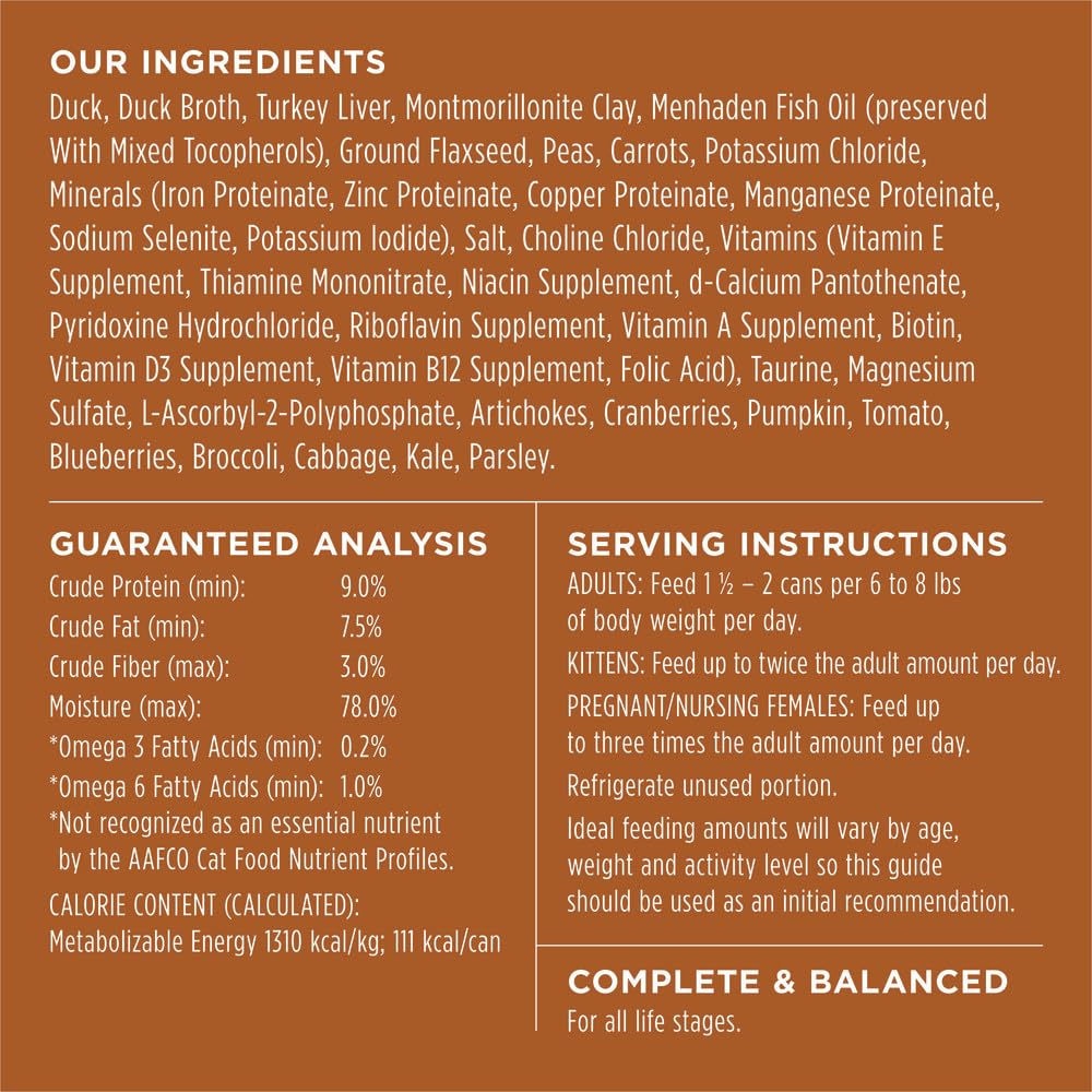 Instinct Original Pate Wet Cat Food, Grain Free Recipe - Real Duck, 3 Ounce (Pack of 24)