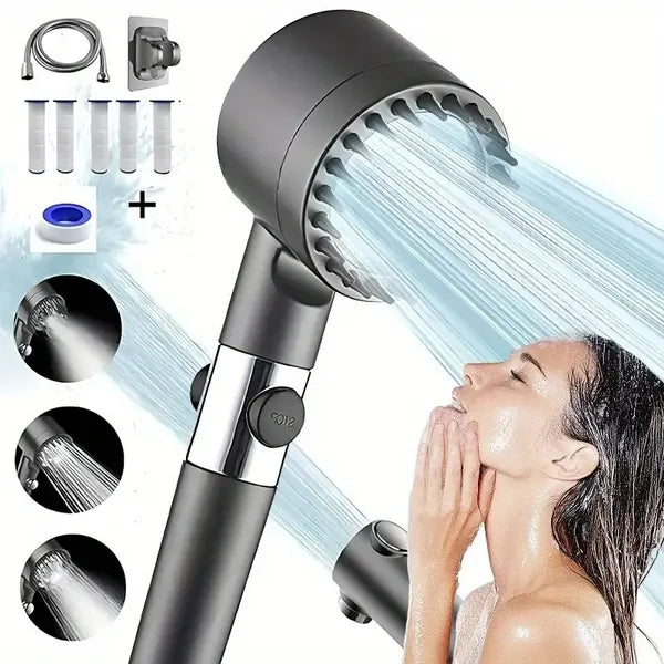 Advanced Filtration Shower System - Turbo Pressure Flow, 5-Layer Filter & Switch Control For Home & Pet Use