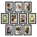upsimples 5x7 Picture Frame Set of 10, Display Pictures 4x6 with Mat or 5x7 Without, Multi Photo Frames Collage for Wall or Tabletop Display, Black