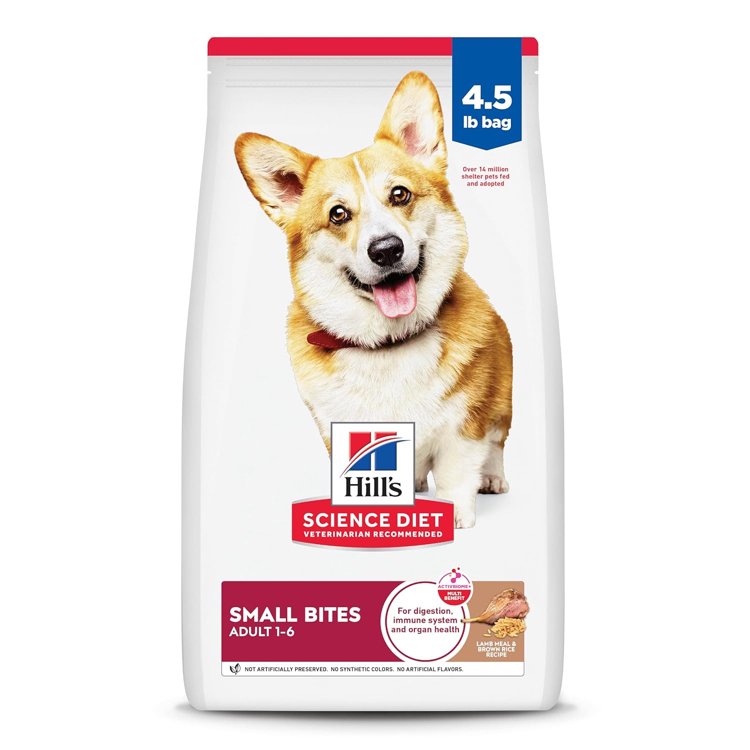 Hill's Science Diet Adult 1-6, Adult 1-6 Premium Nutrition, Small Kibble, Dry Dog Food, Lamb & Brown Rice, 4.5 lb Bag