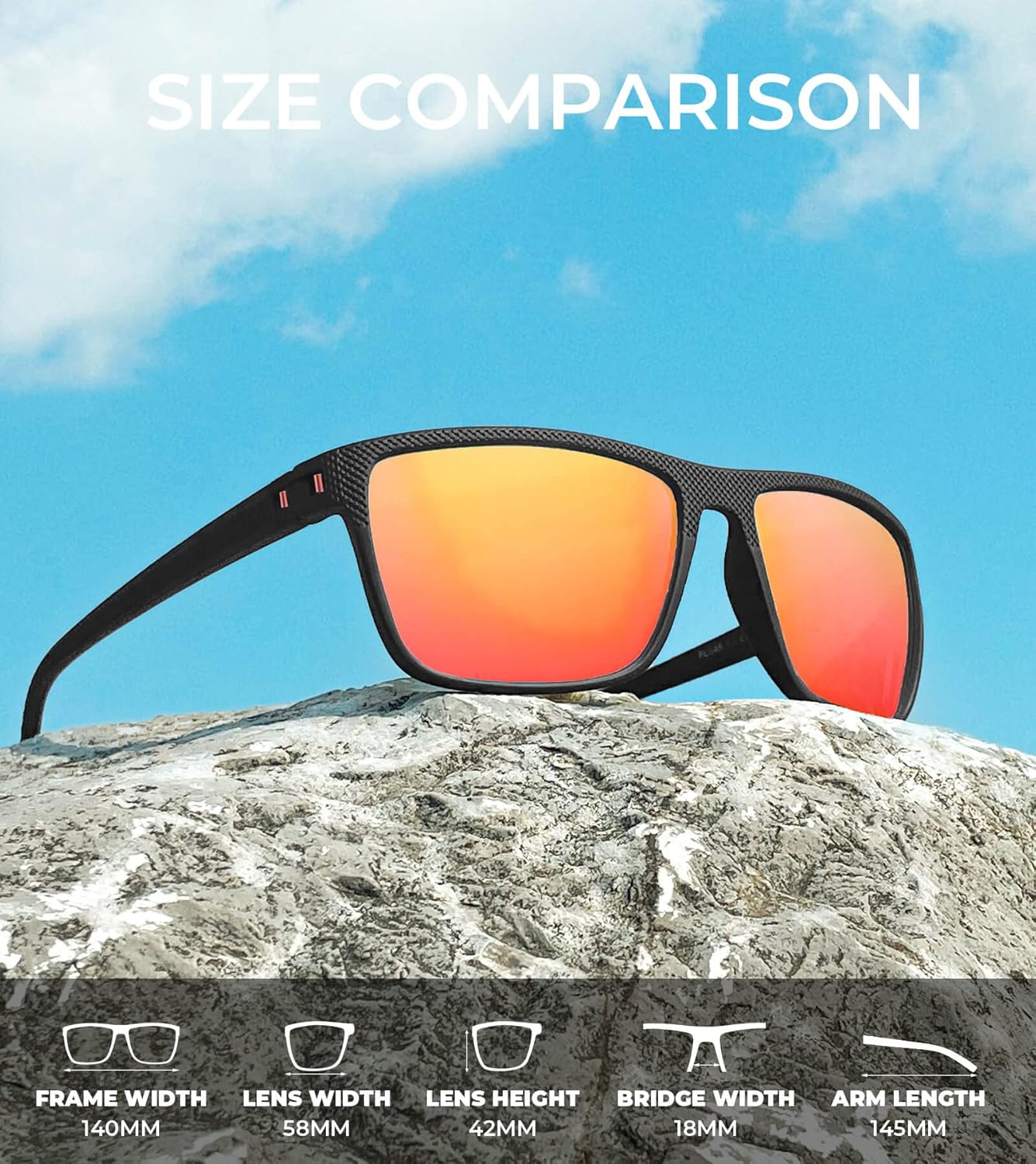 KALIYADI Polarized Sunglasses for Men, Lightweight Sun Glasses with UV Protection for Driving Fishing Golf