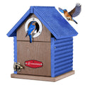 Kingsyard Recycled Plastic Bird House for Outdoors - Weatherproof Nesting Box with Clear View Panel & Predator Guard for Bluebird Wren Swallow Finch, Blue