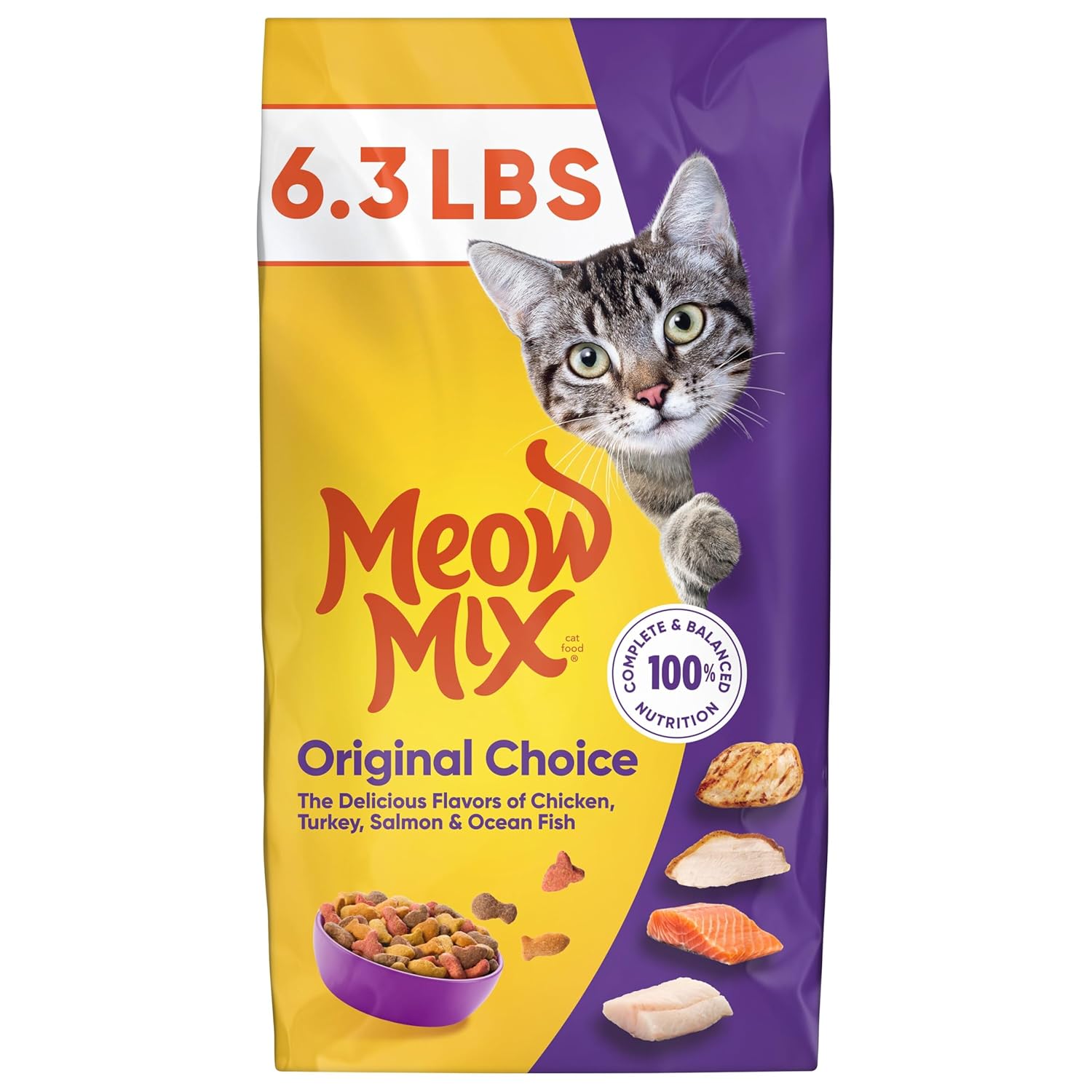 Meow Mix Original Choice Dry Cat Food, 6.3 Pound Bag