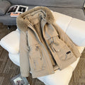Fur Collar Fashionable All-matching Jacket Hooded Warm Cotton-padded Coat