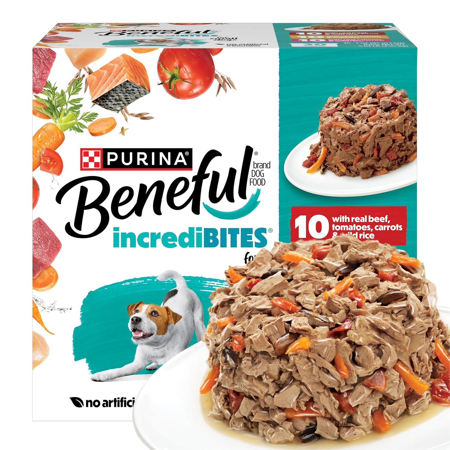 Beneful Purina Small Breed Wet Dog Food Variety Pack, IncrediBites With Real Beef, Chicken and Salmon - (Pack of 30) 3 Oz. Cans