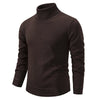 Men's Turtleneck Pullover Sweater Fashion Solid Color Fleece Lined Knitted Long-sleeved Top Clothing - TRYSHOPPY