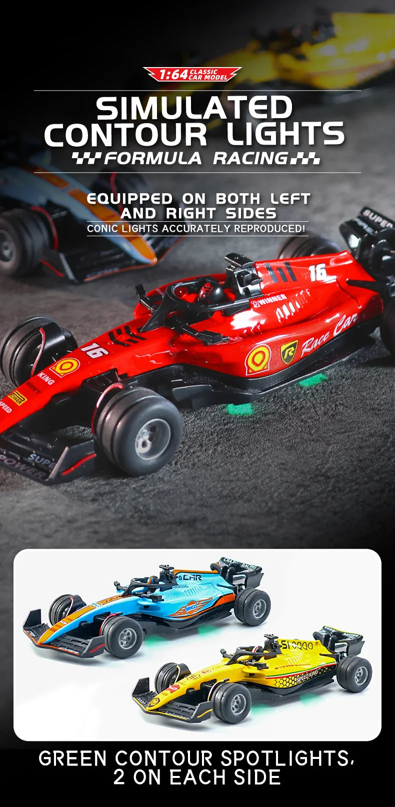Hotfree 1/64 Mini RC F1 Racing Car, Pocket Size 2.4GHz Portable Drift Car with Remote & App Control, USB Rechargeable Formula Ra