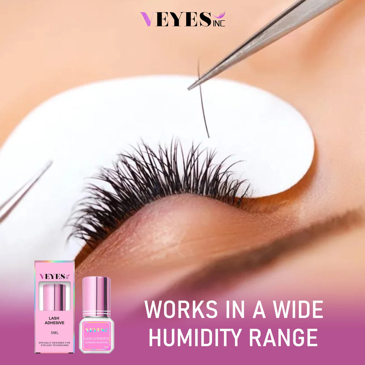 VEYES INC Eyelash Extension Glue 0.5-1 Sec Drying (0.17fl.oz / 5ml) Up to 8 Weeks Retention Adhesive Salon Use for Lash  Tech