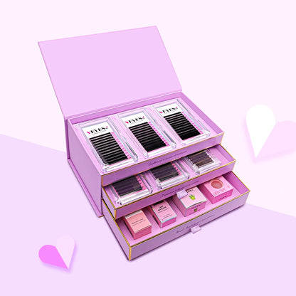 Veyes Inc MUST-HAVE Boxes For Eyelash Extensions Veyelash Lashes Glue Lash Bonder Remover Tape Volume Tweezer