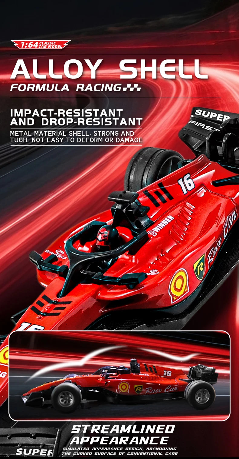 Hotfree 1/64 Mini RC F1 Racing Car, Pocket Size 2.4GHz Portable Drift Car with Remote & App Control, USB Rechargeable Formula Ra