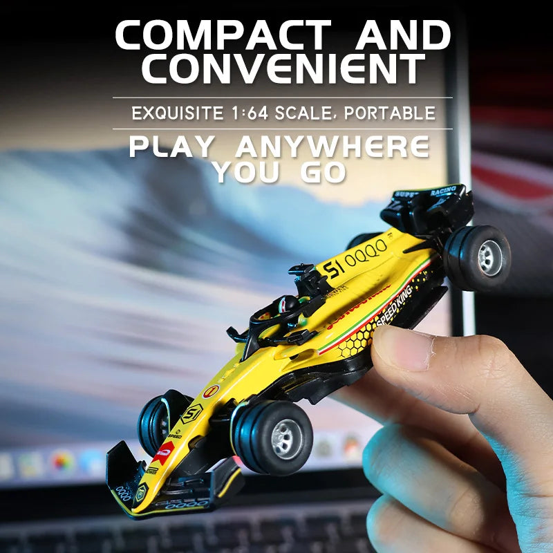 Hotfree 1/64 Mini RC F1 Racing Car, Pocket Size 2.4GHz Portable Drift Car with Remote & App Control, USB Rechargeable Formula Ra