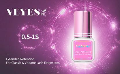 VEYES INC Eyelash Extension Glue 0.5-1 Sec Drying (0.17fl.oz / 5ml) Up to 8 Weeks Retention Adhesive Salon Use for Lash  Tech