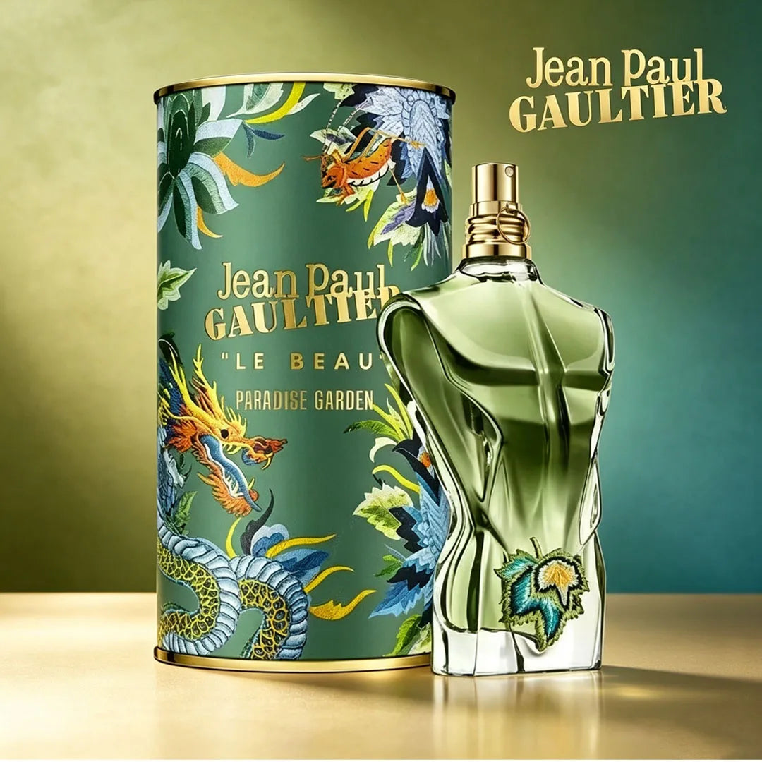 Le Beau Paradise Garden by Jean Paul Gaultier 125ml 4.2Oz for Men, Woody Aquatic Green Fragrance with Fresh Green and Salty Tropical Accords