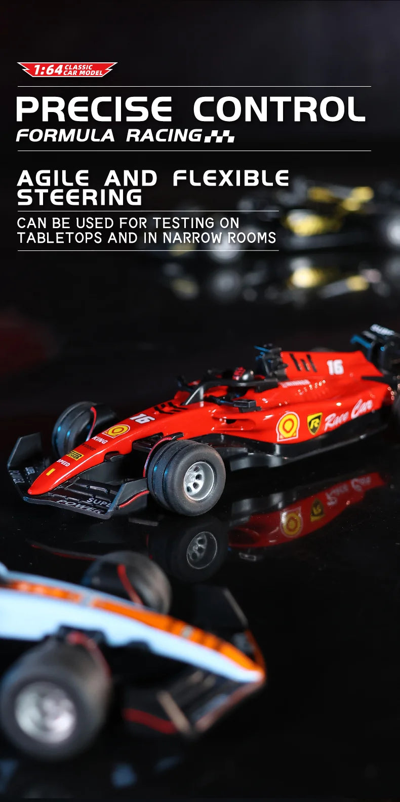 Hotfree 1/64 Mini RC F1 Racing Car, Pocket Size 2.4GHz Portable Drift Car with Remote & App Control, USB Rechargeable Formula Ra
