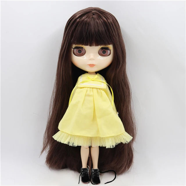 ICY DBS Blyth Doll toy joint body white skin shiny face with clothes and shoes, 30cm 1/6 toy girl gift
