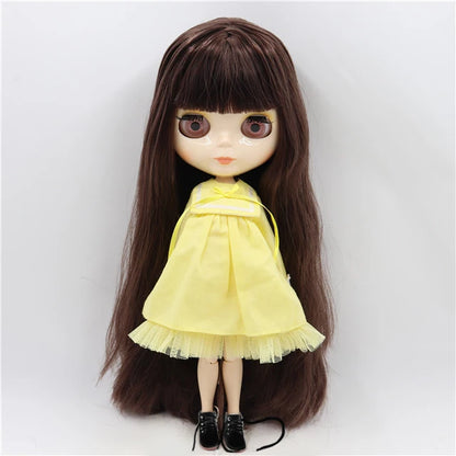 ICY DBS Blyth Doll toy joint body white skin shiny face with clothes and shoes, 30cm 1/6 toy girl gift