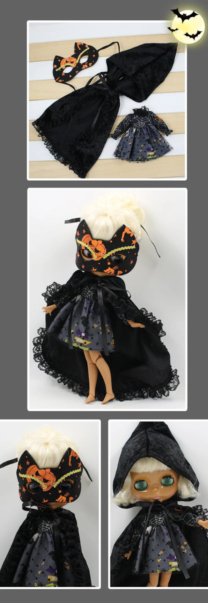ICY DBS Blyth doll clothes halloween suit pink dress ghost Vampire hat cosplay outfits toy