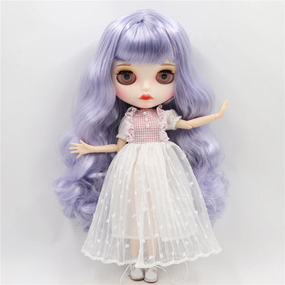 ICY DBS Blyth Doll 1/6 bjd blue mix violet hair joint body matte face 30cm nude doll toy anime girls gift