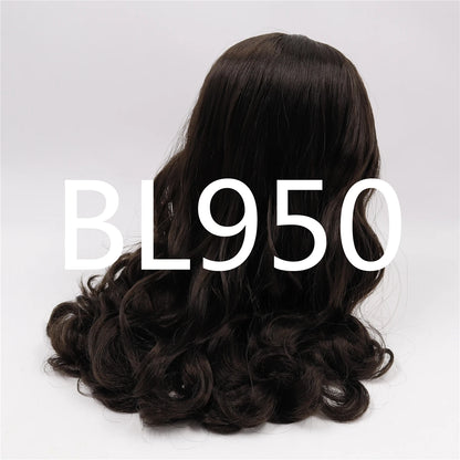 DBS ICY blyth doll hair toy wig rbl scalp and dome wavy hair for customized doll white skin golden hair brown hair