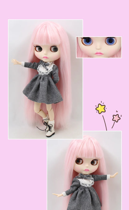 ICY DBS Blyth Doll short pink hair matte face joint body white skin long hair 1/6 bjd anime toy
