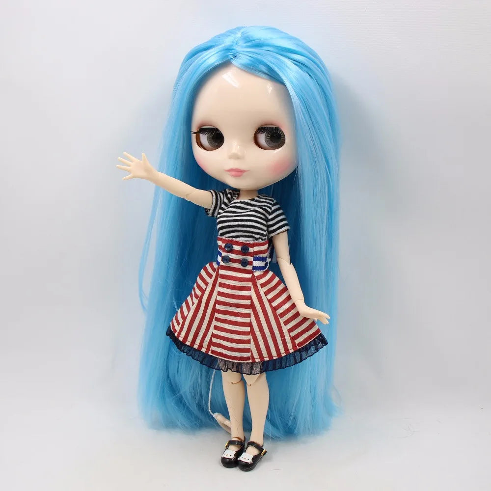 ICY DBS Blyth Doll 1/6 bjd 30cm toy joint body white skin shiny face nude doll