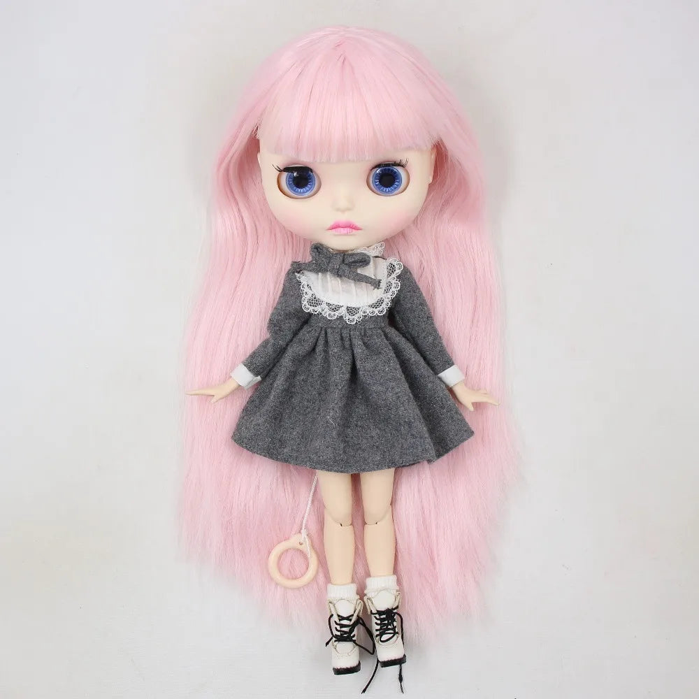 ICY DBS Blyth Doll short pink hair matte face joint body white skin long hair 1/6 bjd anime toy
